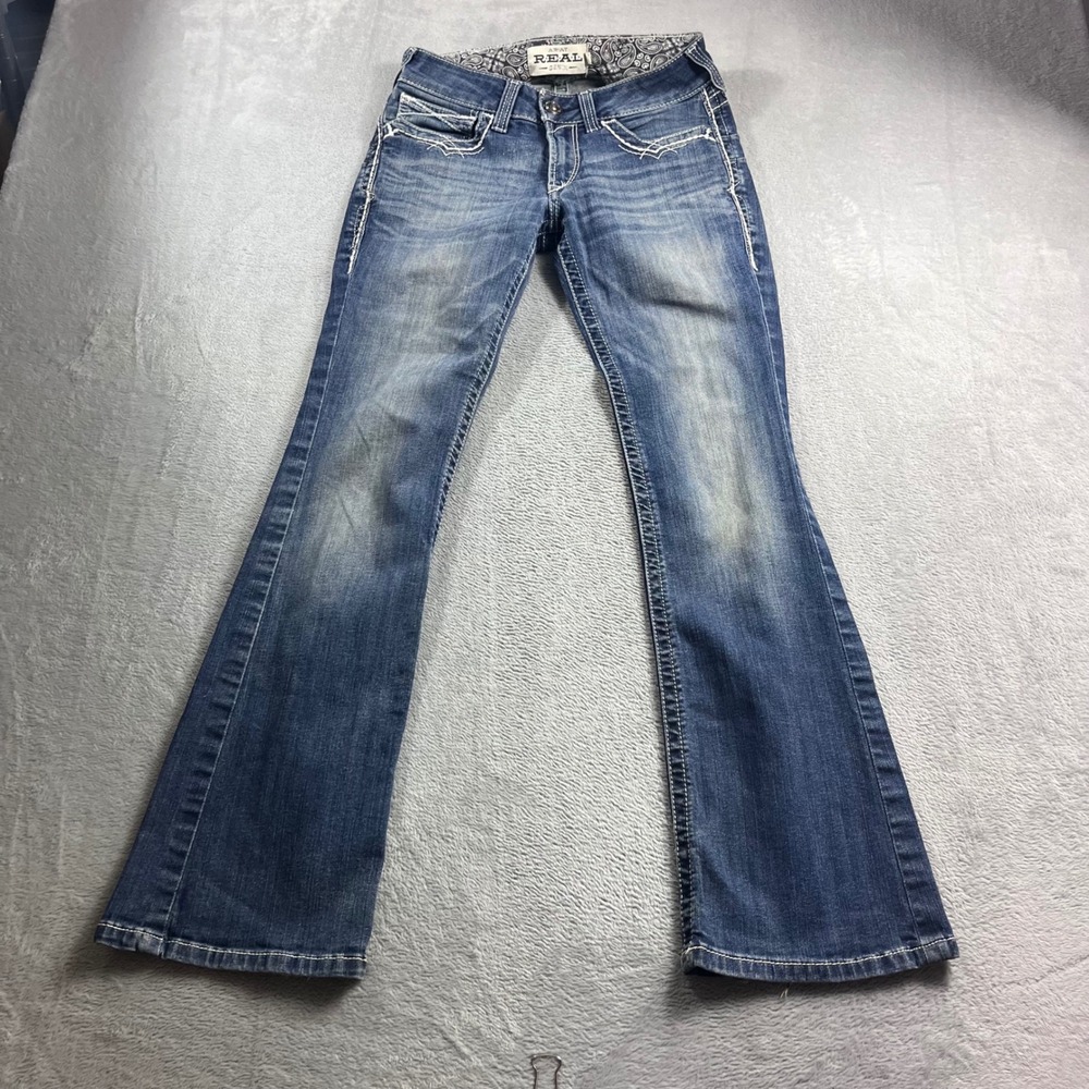 Ariat REAL Denim Marine Bootcut Jeans Womens 27S Blue Mid Rise 10017510